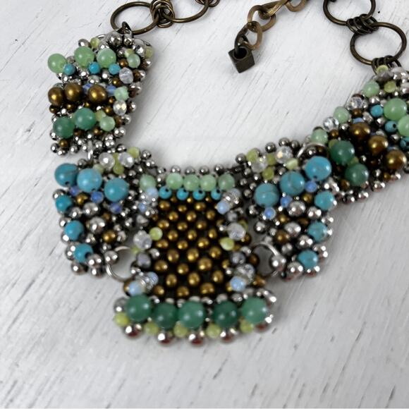 NEW Pam Hiran Anthropologie colorful beads statement piece necklace - Picture 2 of 4